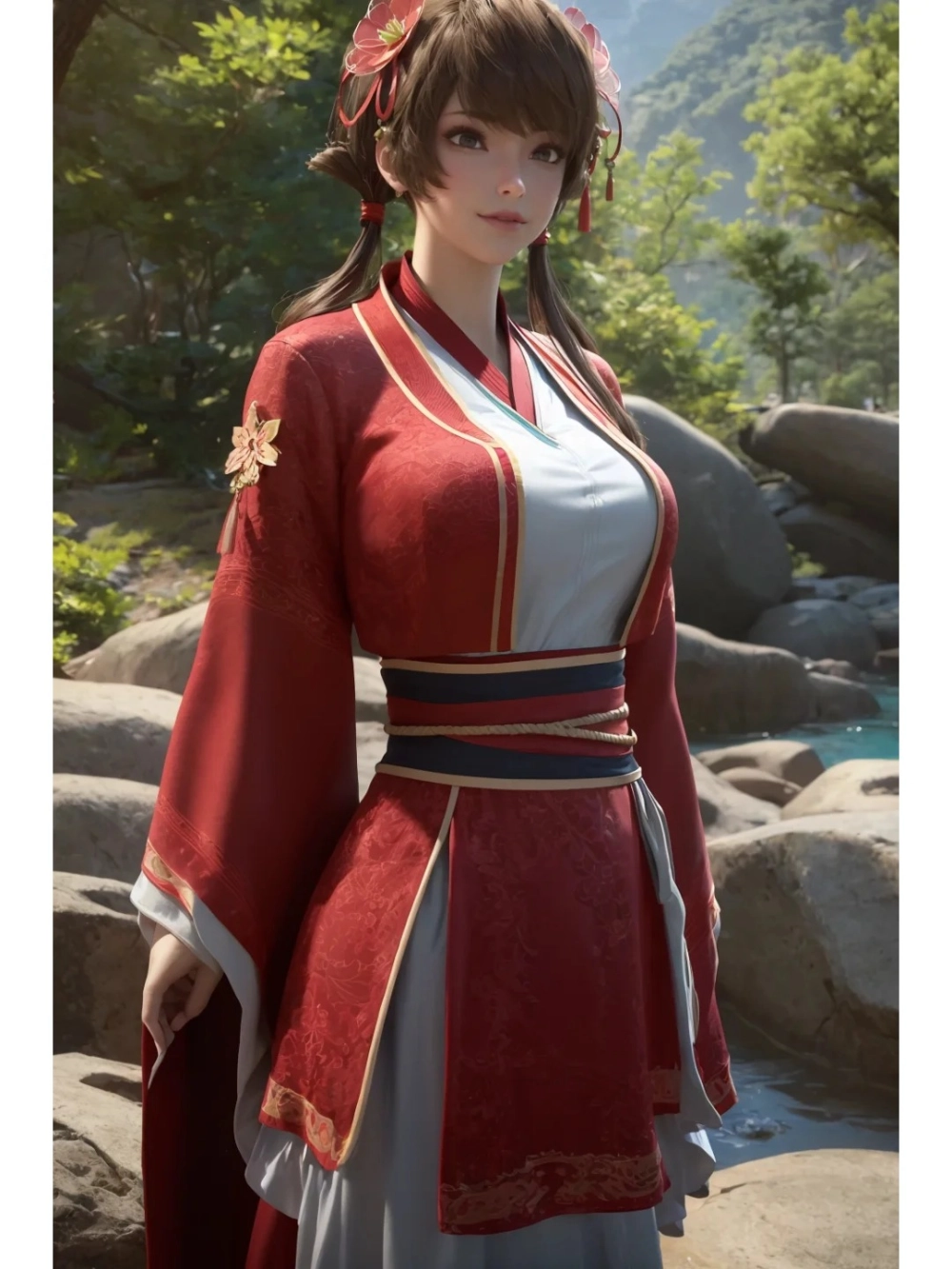 Tư thế chiến đấu của Hồng Di đầy mạnh mẽ và linh hoạt