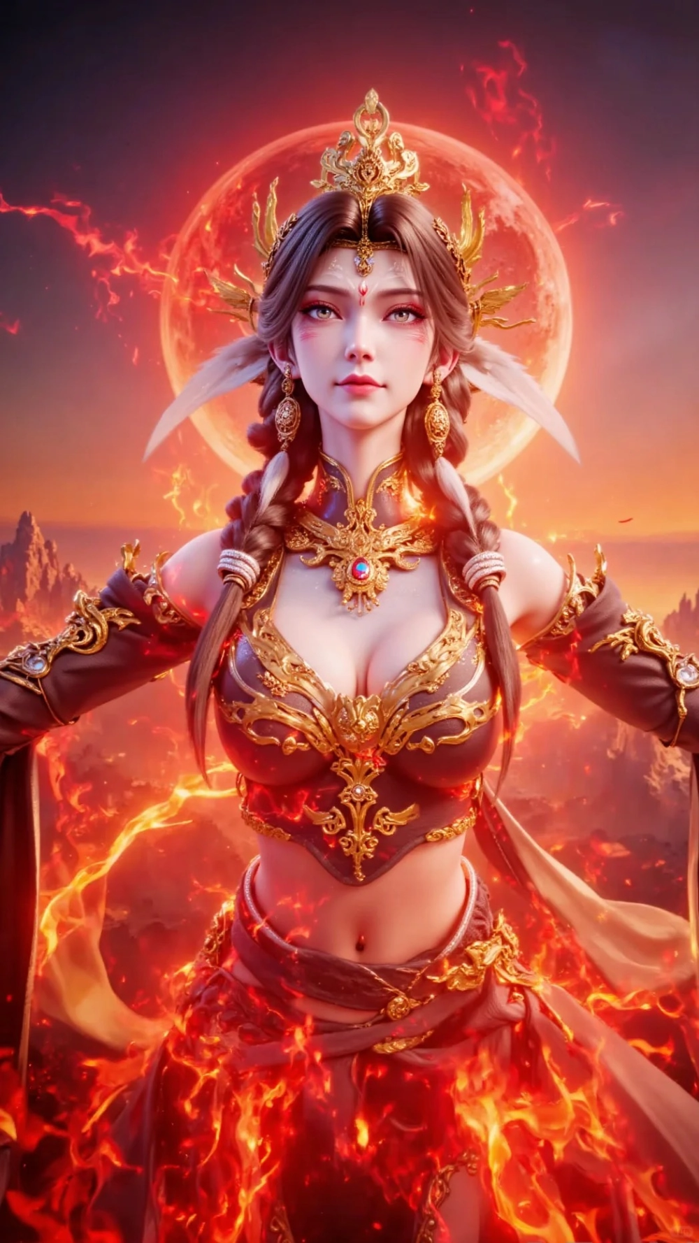 Linh Lung Tiên Tôn sexy trong bộ váy xẻ cao