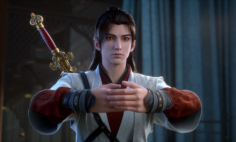 Hình nền Phương Hàn 4k đứng trên đỉnh núi mây mờ ảo