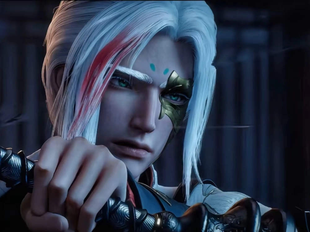 Yến Tẫn Thương Nguyên Đồ trong tư thế rút kiếm chiến đấu