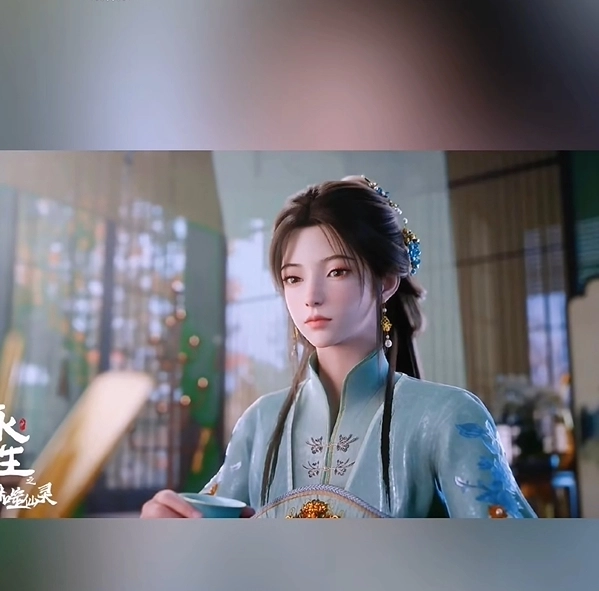 Hình ảnh Yên Thủy Nhất Vĩnh Sinh trong trang phục xanh thẳm